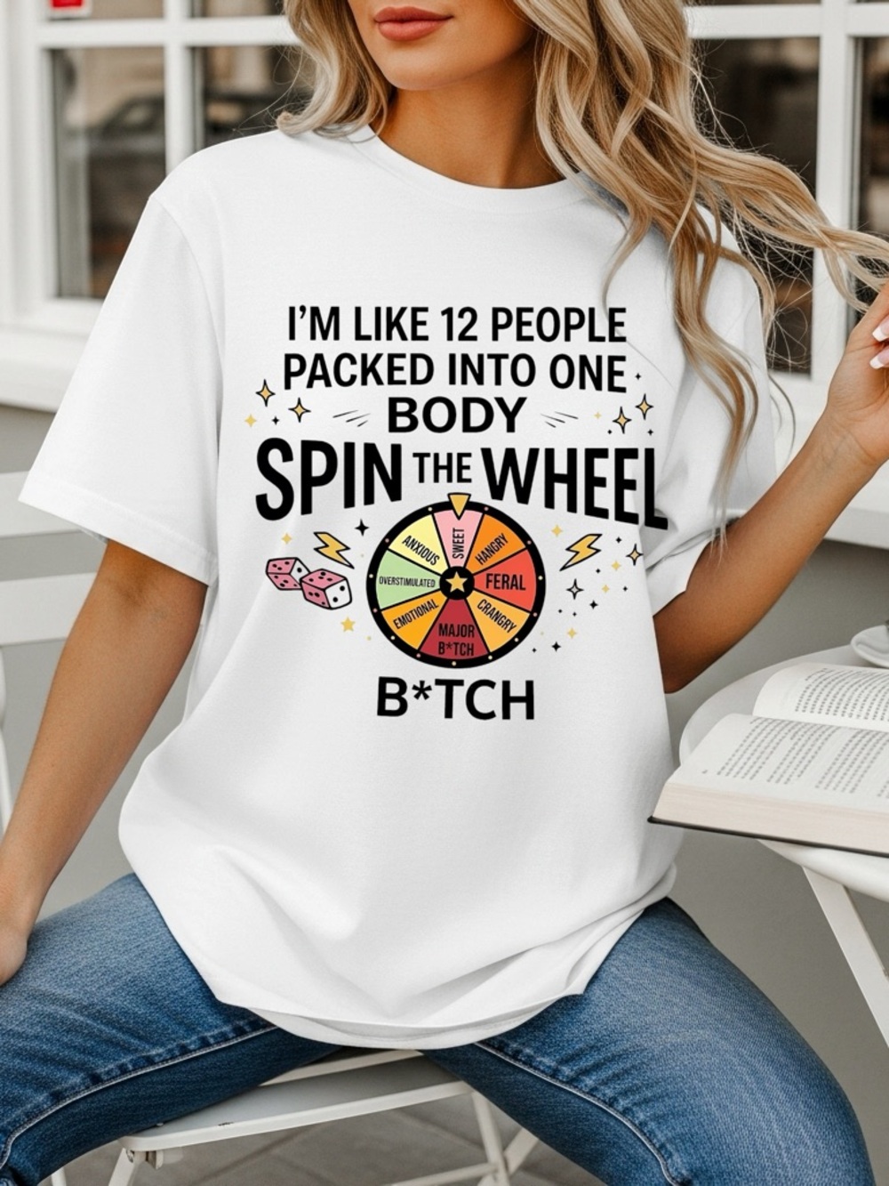 Funny graphic “Spin the Wheel" new all sizes made to order cotton